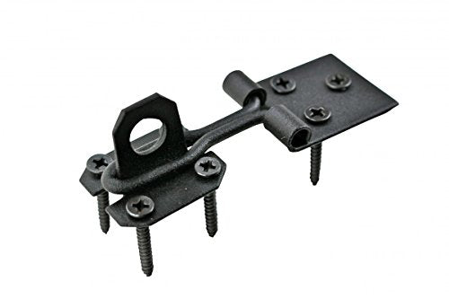 Renovators Supply Manufacturing Door Lock Latch 3 in. Black Wrought Iron Hasp Latch Garage Barn Door Lock with Mounting Hardware - color: Black Vintage, size: Pack of 1