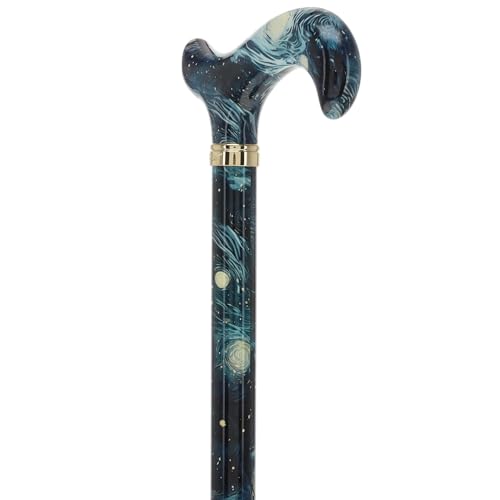 Royal RC Canes Walking Sticks for Men and Women - Stylish Designer Fashionable Adjustable Derby Canes - Lightweight Aluminum Cool Walking Sticks with HD Patterns - color: Blue, Green, and Yellow (Multicoloured)