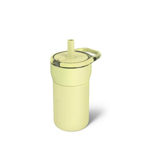 BrüMate Leap 12oz 100% Leakproof Kids Tumbler with Handle and Silicone Soft Straw | Drop Resistant Silicone Sleeve | For Kids 4+ | Insulated Stainless Steel | Cup Holder Friendly | 12oz (Prickly Pear) - color: Prickly Pear
