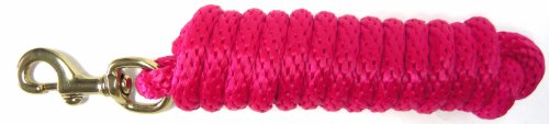 Hamilton 5/8" x 10' Poly Horse Lead Rope with Bolt Snap, Raspberry - color: Raspberry