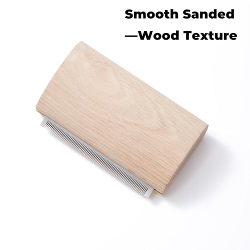 Pug Brush for Shedding, Wooden Handle Short-Hair Grooming Comb
