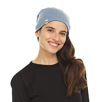 Minus33 Merino Wool Micro Weight Reversible Beanie - color: Navy Blue / Slate Blue