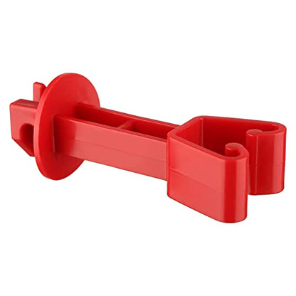 25-Pack Electric Fence Chain Link Extended Insulators, Red - color: Red