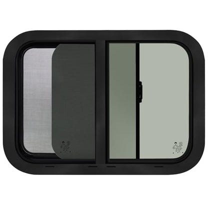 24"W x 15"H RV Windows for Cargo Trailer Camper,Tinted Horizontal Sliding - size: 24"W x 15"H