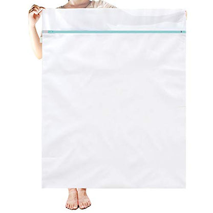 OTraki Large Mesh Washing Bag 43 x 35 Inch XXL Mesh Laundry Bag, Blue - size: 43 x 35 inch