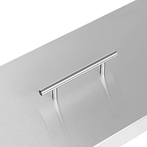 Celestial Fire Pit Cover for 30”x6” Linear Burner Pan (33" x 9" Actual Size), Commercial Grade, Stainless Steel, Reinforced Wrapped Edge - size: 33" x 9"