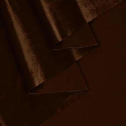 KKJIAF 1 Yard Chocolate Brown Stretch Velvet Fabric 60" Wide for DIY Crafts - color: Chocolate Brown, size: 1 Yard