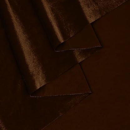 KKJIAF 2 Yard Chocolate Brown Stretch Velvet Fabric 60" Wide for DIY Crafts - color: Chocolate Brown, size: 2 Yard