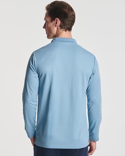 3 Pack Mens Long Sleeve Polo Shirts Dry Fit Golf Work Casual Collared Tops - color: Set 9, size: X-Large
