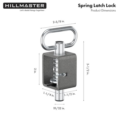 Weld-on Trailer Spring Latch Lock, Heavy Duty Trailer Gate Latch Universal Long Spring Lock, Spring Latch Assembly with Plain Tube,Spring Loaded Latch for Barn Doors, Tracks & Ramp Doors (Pack of 2) - size: 3.5in