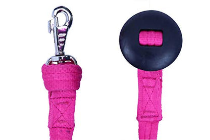 Premium Horse Training Super Soft Grip Swivel Lunge Line with Rubber Stopper with 6 Month Warranty and Replaceable Snap - color: Red, size: 34'