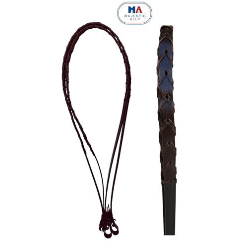 Majestic Ally Padded Raised English Bridle, Premium Leather, Matching Laced Reins - color: Brown, size: Full