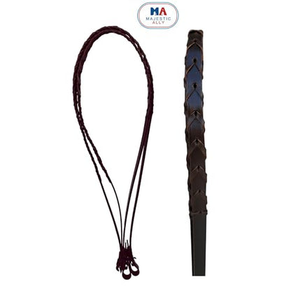 Majestic Ally Padded Raised English Bridle, Premium Leather, Matching Laced Reins - color: Brown, size: Full