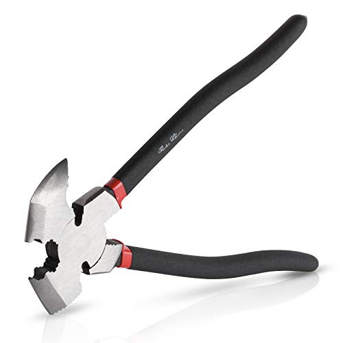 Bates - Multi-Plier Fence Tool, 10.8", Nail & Staple Puller, Cutting Pliers | Multi Function Tool for Fence Repair Nail Removal Staple Pulling Wire Cutting Construction Carpentry Gardening Use - color: Black, size: 1 Pack