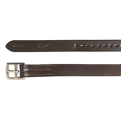 Exion Pre-Stretched English Stirrup Leathers | Non-Stretch Genuine Leather Stirrup Straps for English Saddles | 18 Numbered Holes Stainless Steel Buckles | Pair Black Havana Oak 48 54 58 62 - color: Havana, size: 155 cm / 62"