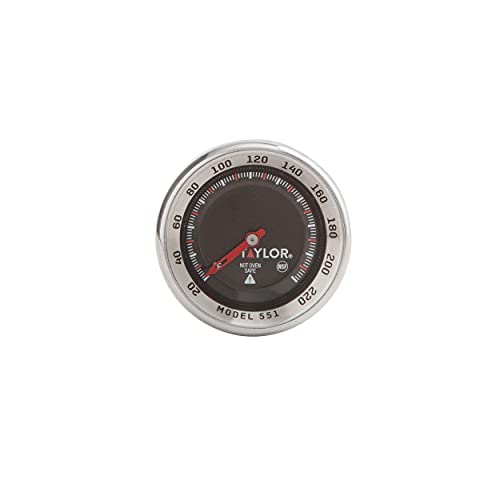 Taylor Pro Series Analog Instant Read Thermometer – 5" Stem, NSF Stainless Steel Dial Gauge with Pocket Clip, 120°F to 220°F Temperature Range for Meat, Grill & Baking Use (Black) - color: Black