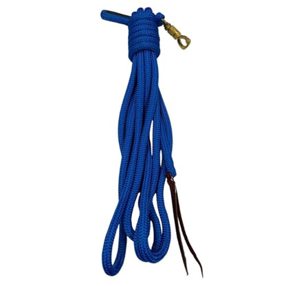 PARELLI 22 Foot Line Ground Training Rope - Strong Everyday Use All-Purpose Large Horse Lead Rope with Loop & Latigo Popper | 9/16" Diameter Smooth Yachting Braid, Blue - color: Blue