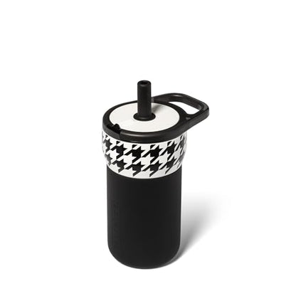 BrüMate Leap 12oz 100% Leakproof Kids Tumbler with Handle and Silicone Soft Straw | Durable Drop Resistant Silicone Sleeve | Made of Insulated Stainless Steel | Cup Holder Friendly | (Houndstooth) - color: Houndstooth