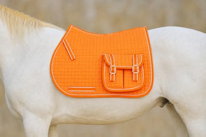 CHALLENGER Horse Quilted English Saddle PAD Pockets Half Faux Fur Padded Australian 7274