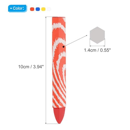 PATIKIL Lumber Marking Crayons, 12 Pack 4"x0.55" Hex Wax Tire Marker Crayons White/Red/Yellow/Blue