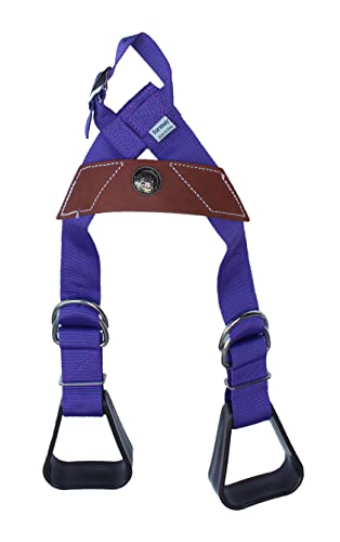 CHALLENGER Horse Western Purple Nylon Adjustable Saddle Youth Rider Kids Buddy Stirrups 5159 - color: CO624 Purple