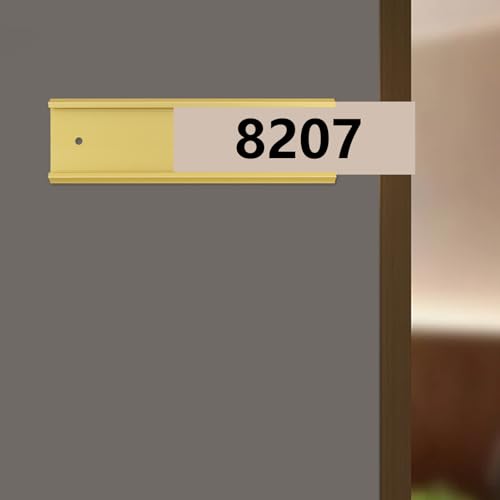 Antrader 10Pcs Door Name Plates,Aluminium Alloy Desk Name Plates,Gold,2"×8" - color: Gold,10pcs