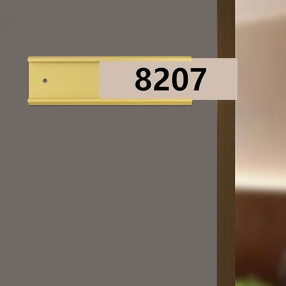 Antrader 10Pcs Door Name Plates,Aluminium Alloy Desk Name Plates,Gold,2"×8" - color: Gold,10pcs