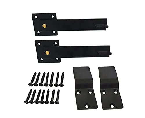 QCAA Heavy Duty Bar Door Farm Gate Latch, 5.5", Stainless Steel, Matte Black, 2 Pack - size: 2 Pack