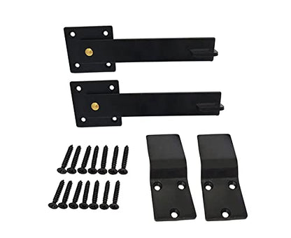 QCAA Heavy Duty Bar Door Farm Gate Latch, 5.5", Stainless Steel, Matte Black, 2 Pack - size: 2 Pack