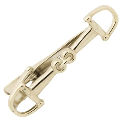 Horse Bit Tie Clip Tie Bar Silver Gold - color: Gold