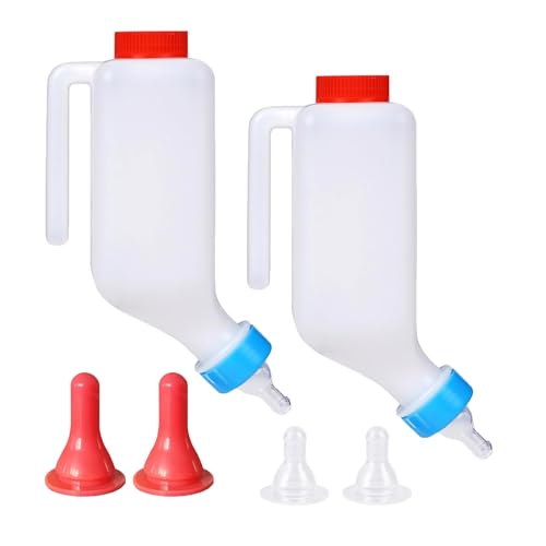 2pcs 800ml Lamb Feeding Bottle Thickened Goat Feeder Bottles Hang Upside Down Livestock Milk Bottle with Measurements Fawns Nursing Bottles for Goat Lamb Fawns Nigerian Dwarf Doeling
