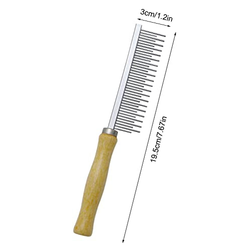 Wooden Handle Grooming Comb for Dogs Cats Pet（Multitooth） - color: Long & Short Teeth Comb