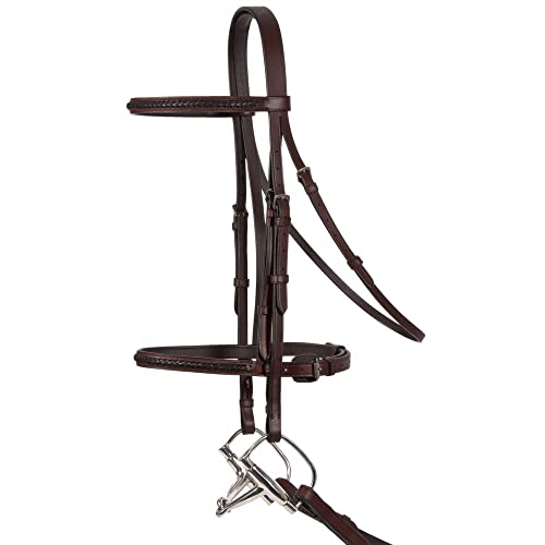 Schneiders Pinnacle Raised Braided Hunter Bridle | Includes Matching Laced Reins for Horses | Handcrafted English Tradition | Chestnut Raised Braiding - color: Chestnut