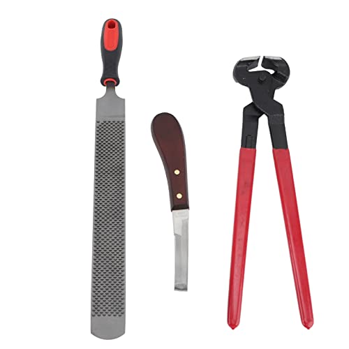 Hoof Repair Tool Kit, Hoof Trimmer Set for Horses Cattle Sheep Donkeys, Double Sided File Hoof with Ergonomic Handle, Hardness Steel Farrier Tools for Livestock Hoof Care