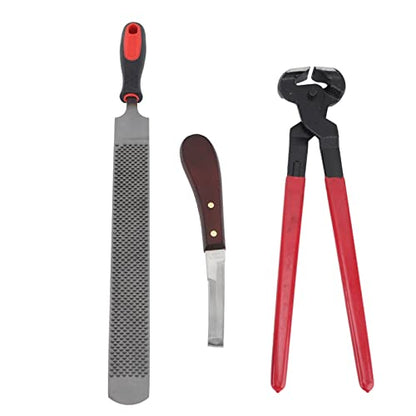 Hoof Repair Tool Kit, Hoof Trimmer Set for Horses Cattle Sheep Donkeys, Double Sided File Hoof with Ergonomic Handle, Hardness Steel Farrier Tools for Livestock Hoof Care