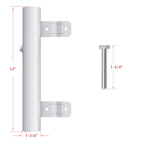 Heavy Duty White RV Ladder Mount Flagpole Holder | Compatible with 1 Inch RV Ladders, Sturdy Flag Mount Bracket for RV Exterior - color: White