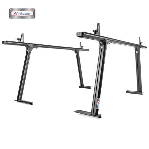 Model APX25-Lite Extendable Aluminum Truck Ladder Rack Adjustable Pick-Up Ladder Rack (No Drilling Required) - Black - color: Lite Version - Black