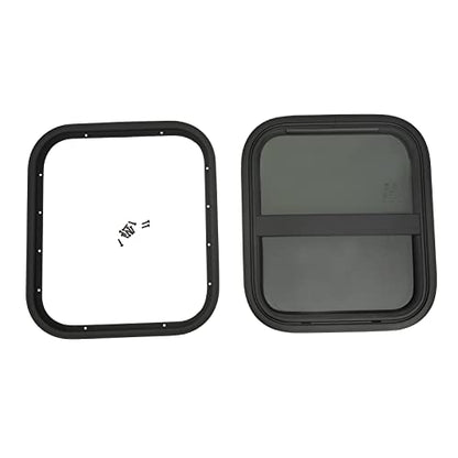 Teardrop Trailer Window, Universal Vertical Sliding RV Window with Screen Window, Direct Replacement, 14"W×16"H - size: 14"W×16"H