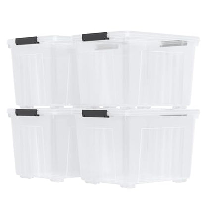 Large Plastic Storage Box with Lid, 70 Quart, 4 Packs - size: 70 Quart