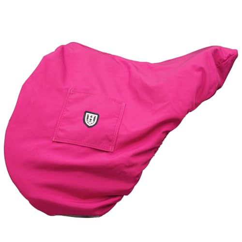 Harrison Howard Premium English Saddle Cover, Waterproof & Breathable Fleece-Lined Protective Saddle Cover - color: Magenta, size: GP/CC-One Size