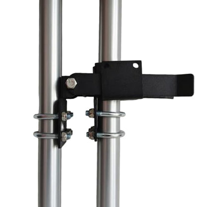 BiJun Chain Link Double Gate Latch for 1-1/4 Inch Gate Frames - Strong Arm Design with Padlock Holes,Chain Link Fence Latch for Ranch Fences & Yard Gates (Black) - color: Black
