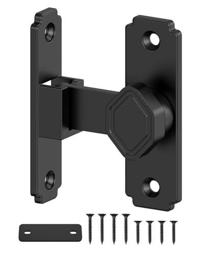 90 Degree Barn Door Lock, Sliding Door Latch, Black, 1 Pack - color: Black-1PC