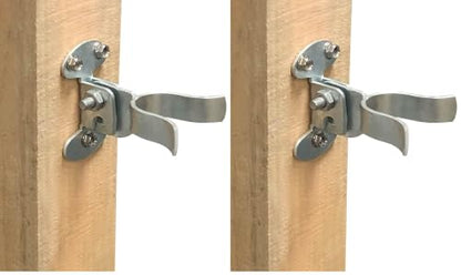 1-3/8" Flat Back Wall Mount Fork Gate Latch - Gate Latch Hardware with Screws or Lag Bolt for Gate Frames, Easily Mounts to Wooden Gate Post or Wall (Pack of 2) - size: 1-3/8" (Pack of 2)