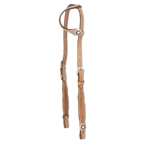 Tough 1 Royal King Square Cheek Single Ear Headstall - color: Light Oil