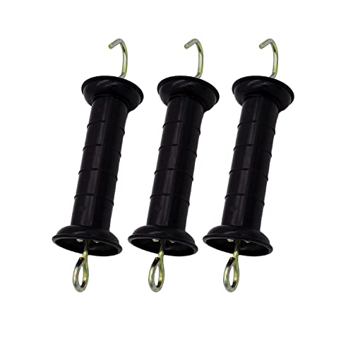 3 Pcs Plastic Electric Fence Gate Handle Insulators, Black