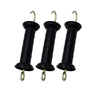 3 Pcs Plastic Electric Fence Gate Handle Insulators, Black