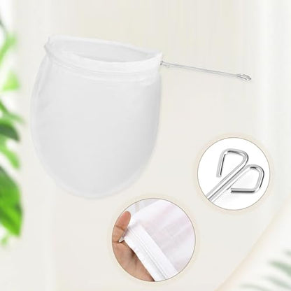 Medium Ultra Fine Mesh Strainer Bags, Reusable with Stainless Steel Handle - color: Medium