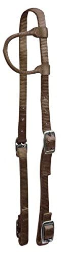 Premium Nylon Single Ear Headstall - color: Brown