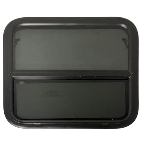 RV Window 24" x 22" - Vertical Slider with Screen & Trim Ring fits 2" Wall Thickness - Replacement for Campers, Trailers (23 3/4" x 21 3/4" Cut-Out)