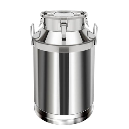 Stainless Steel Milk Bucket with Spigot, 60L/15.85Gallon 201 Steel Milk Buckets with Lid SS Milk Can large Milk Jug Liquid Container, Airtight Design, Keep Food Dry and Fresh - size: 60L/15.85Gallon, w/Spigot